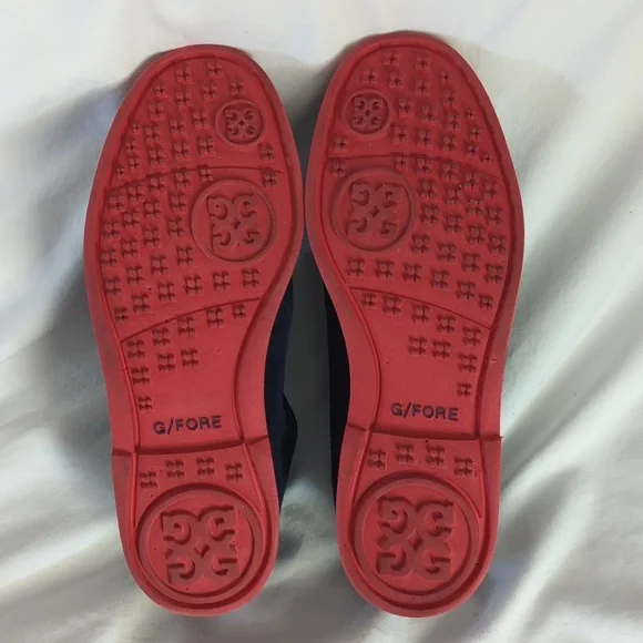 G/FORE Gallivanter Men's Suede Golf Shoes Navy/Red Spikeless-read Size Guideline - Picture 8 of 9